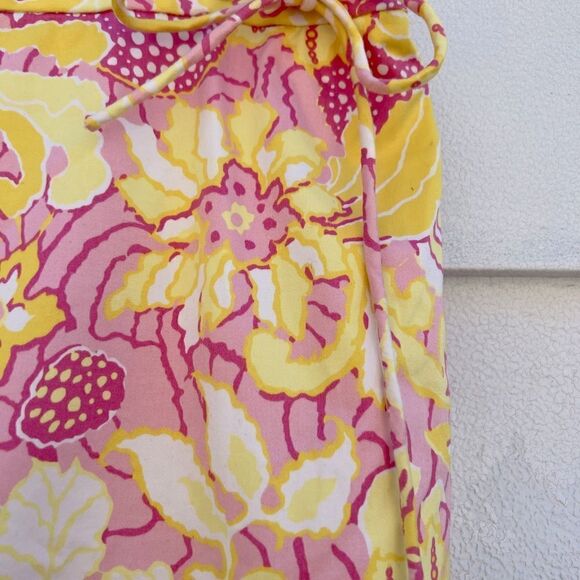 🍎 b3 Tibi Floral Waist Drawstring Skirt With Ruffled Hem Size 10 (AA3) - Picture 4 of 10